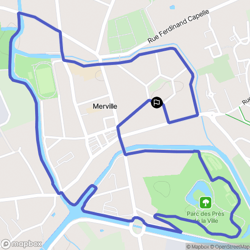 Merville : carte du parcours de randonnée - France