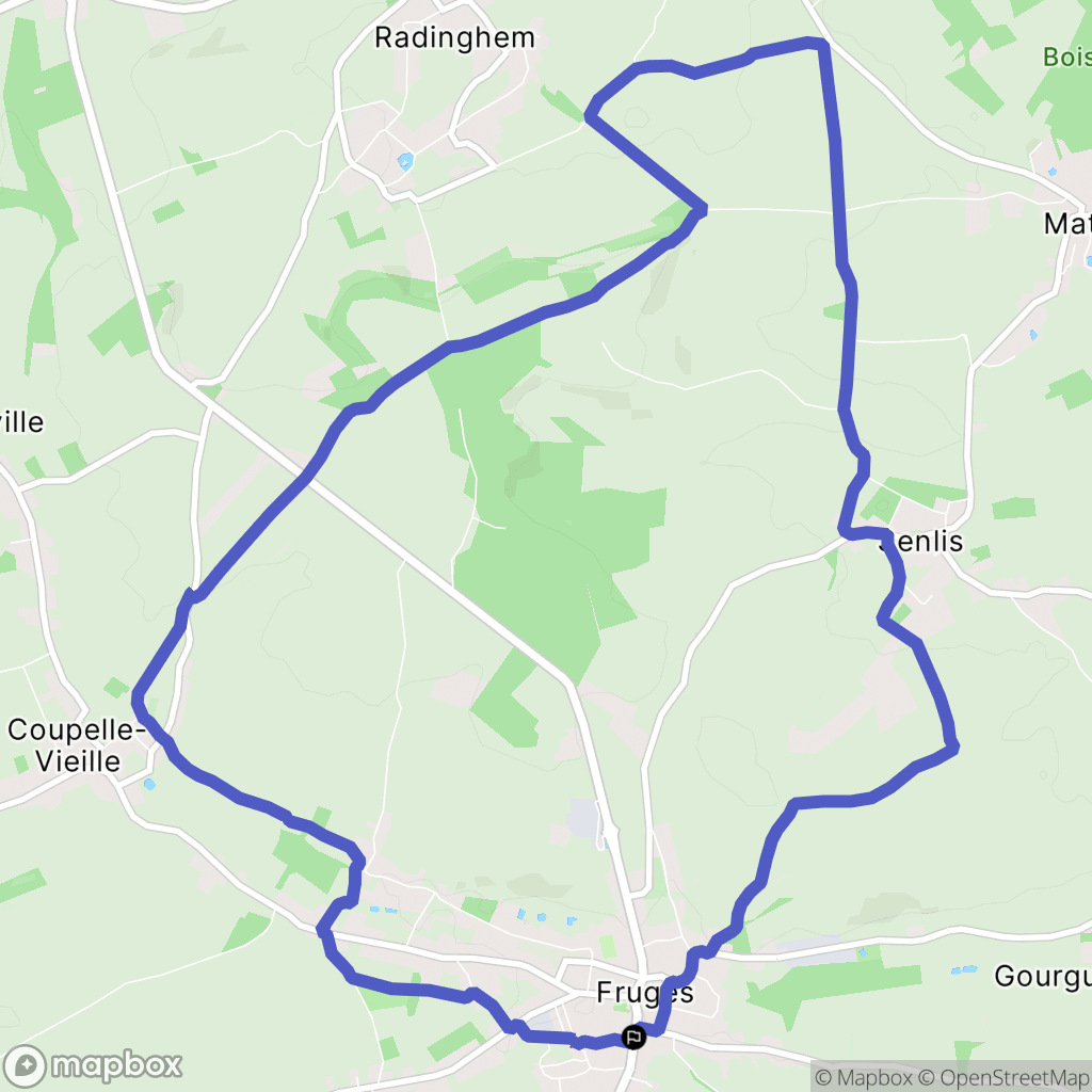 Fruges : carte du parcours de randonnée - France