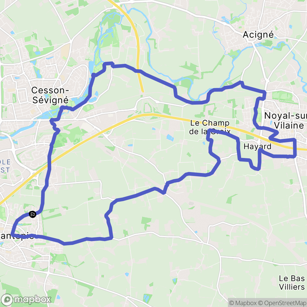 Chantepie : carte du parcours de randonnée - France