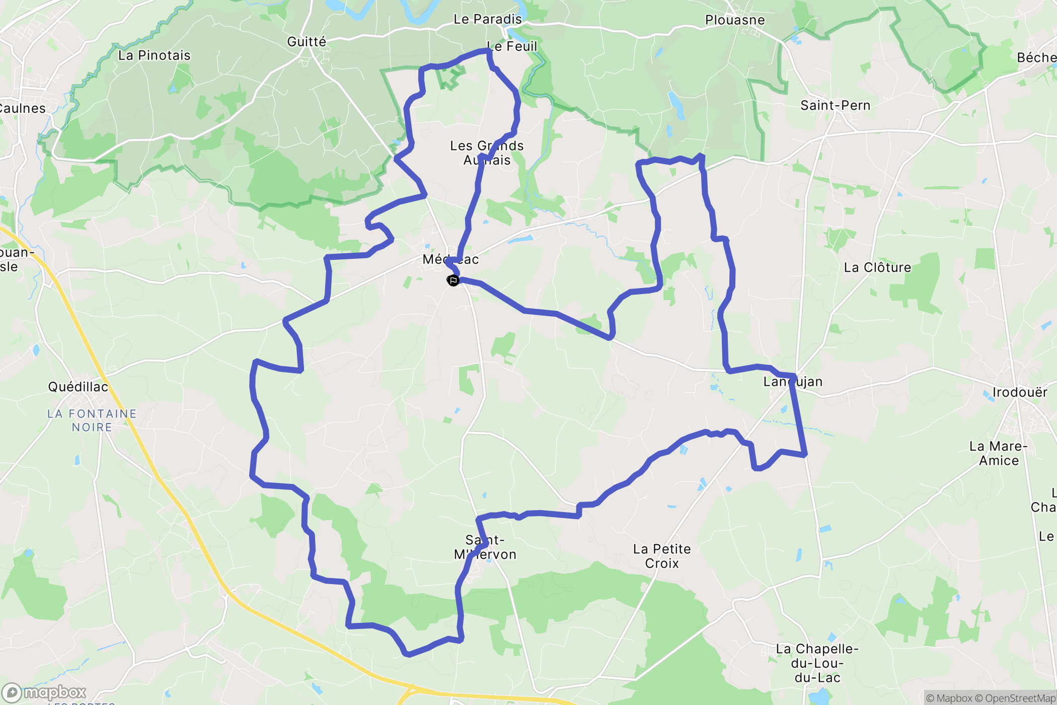 Médréac : carte du parcours de randonnée - France