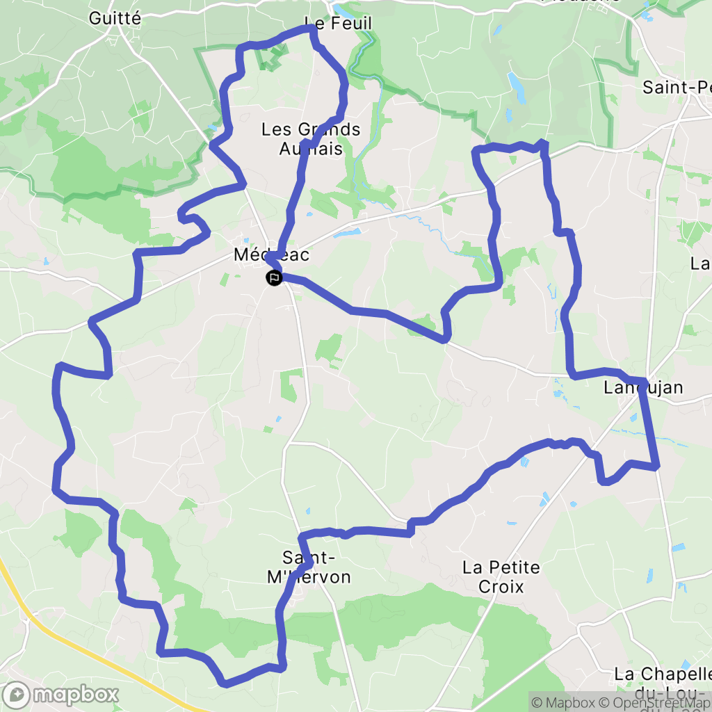 Médréac : carte du parcours de randonnée - France