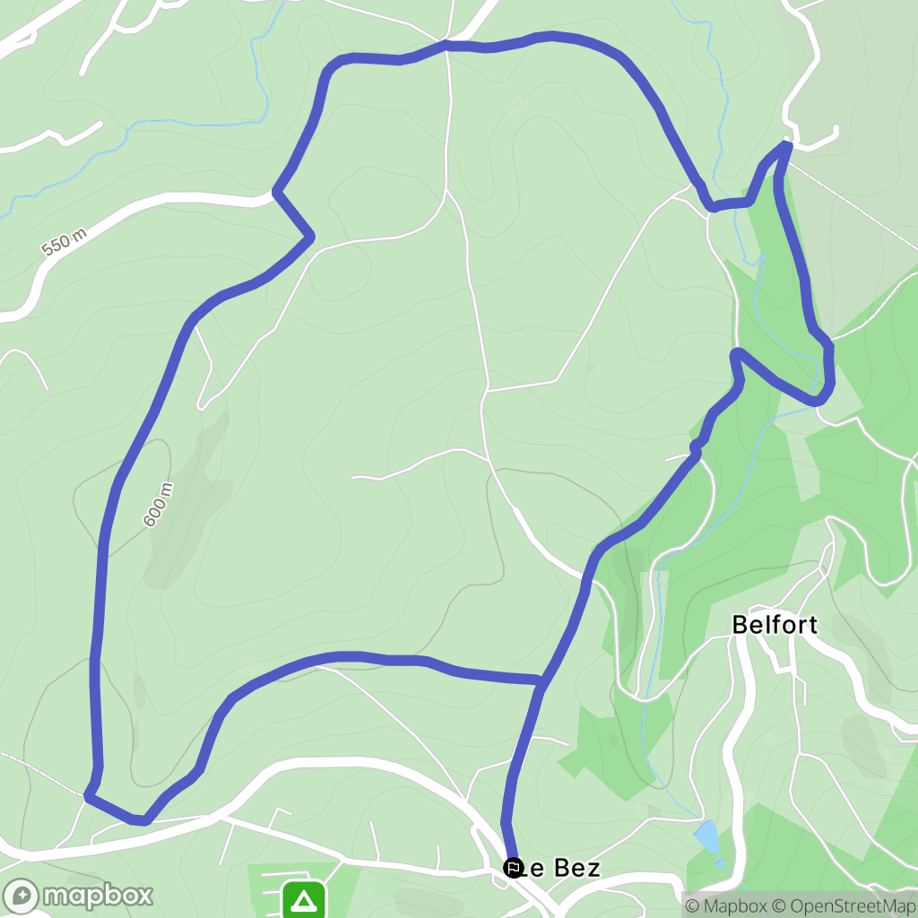 Le Bez : carte du parcours de randonnée - France