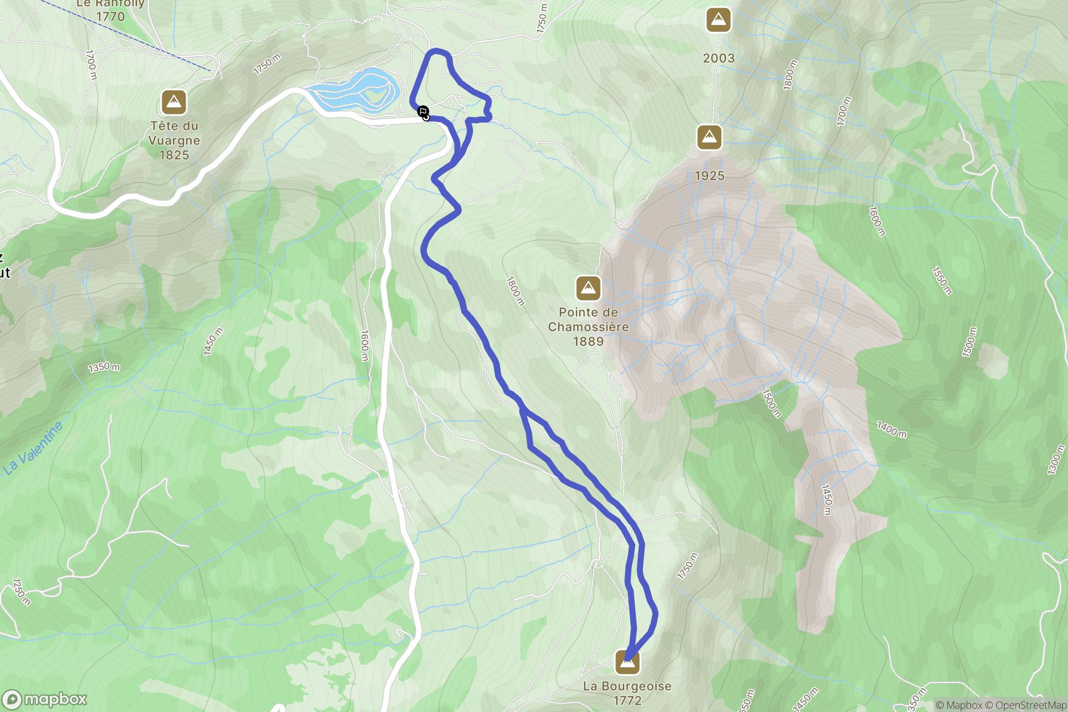 Verchaix : carte du parcours de randonnée - France