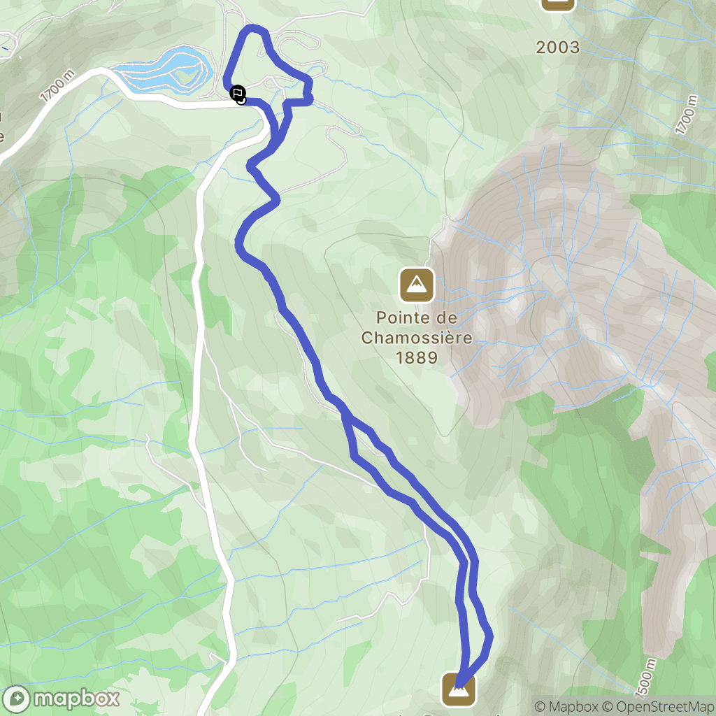 Verchaix : carte du parcours de randonnée - France