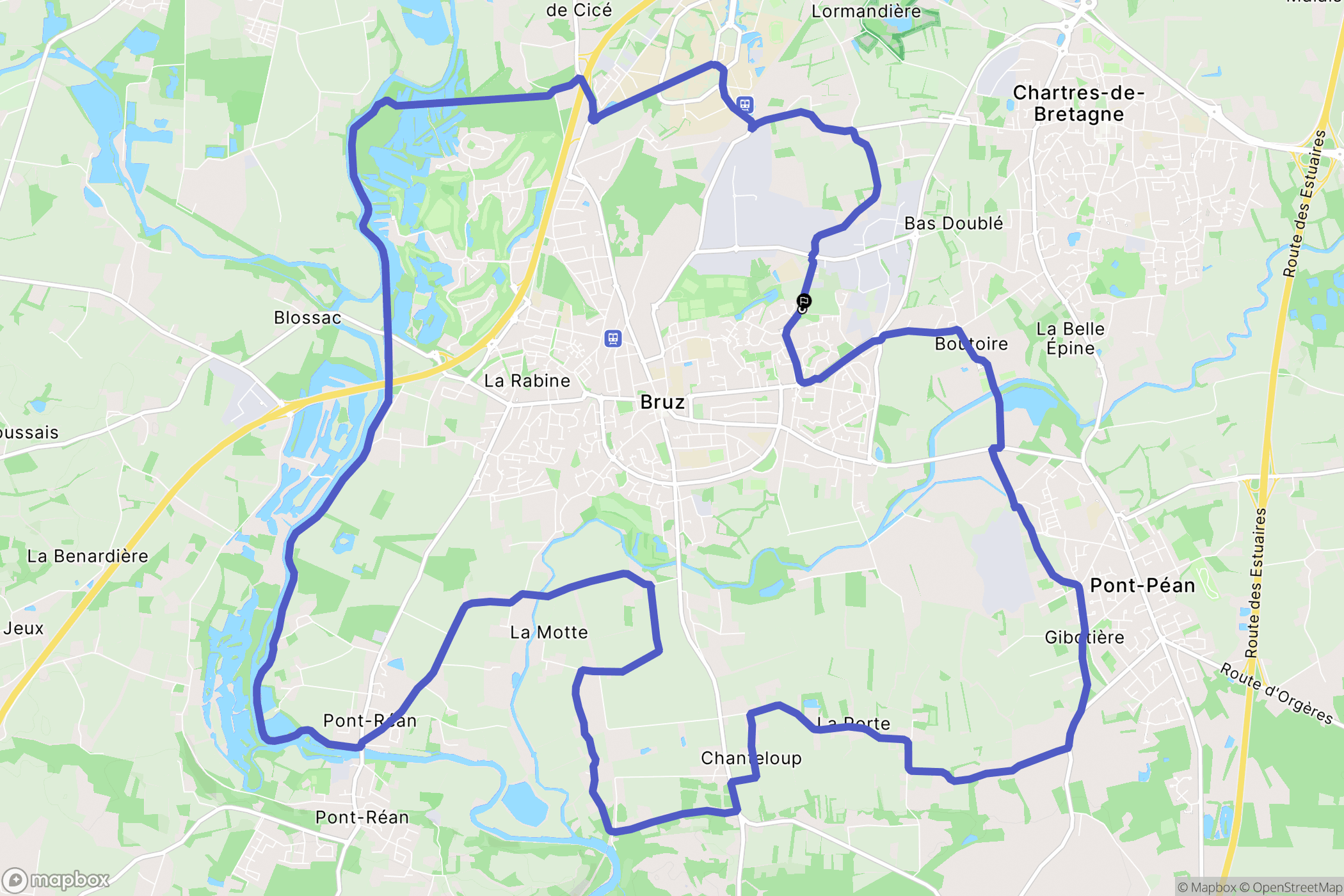 Bruz : carte du parcours de randonnée - France