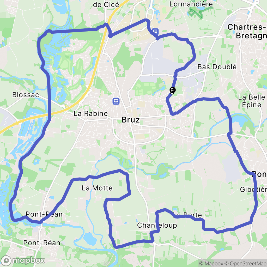Bruz : carte du parcours de randonnée - France