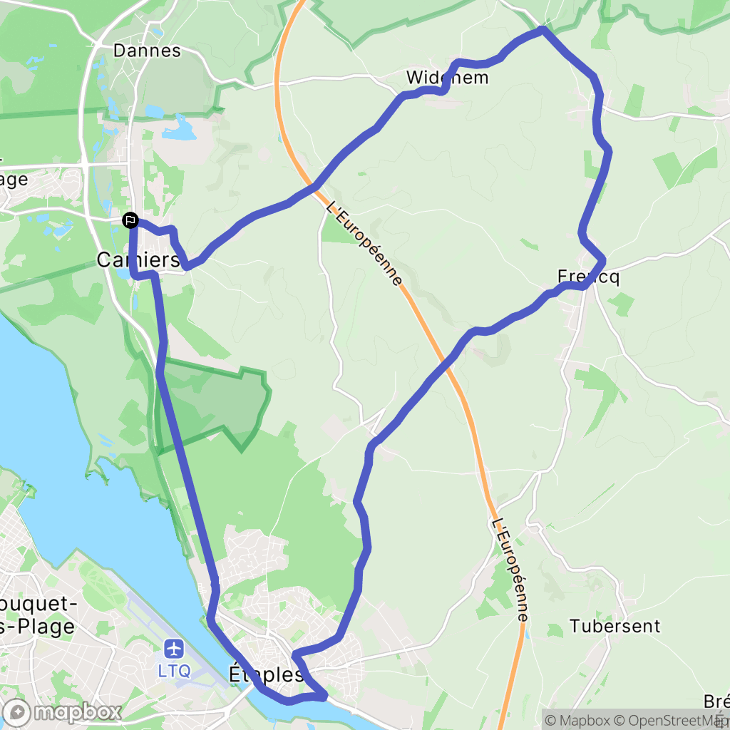 Camiers : carte du parcours de randonnée - France