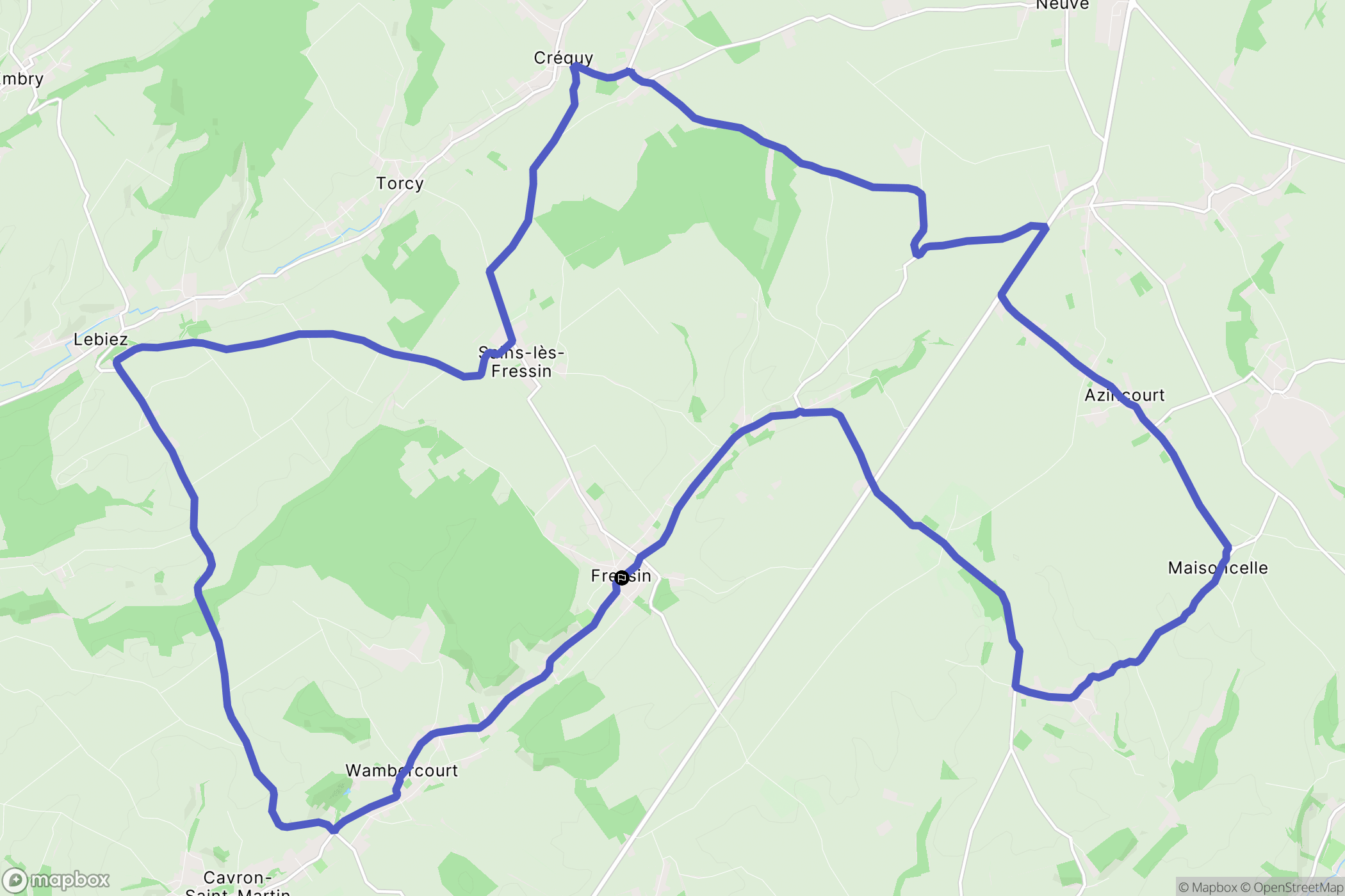 Fressin : carte du parcours de randonnée - France