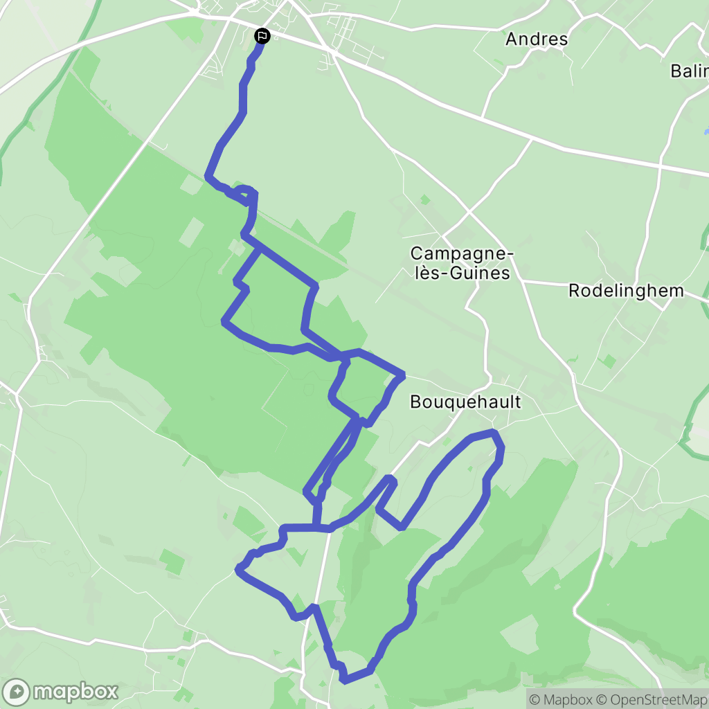 Guines : carte du parcours de randonnée - France