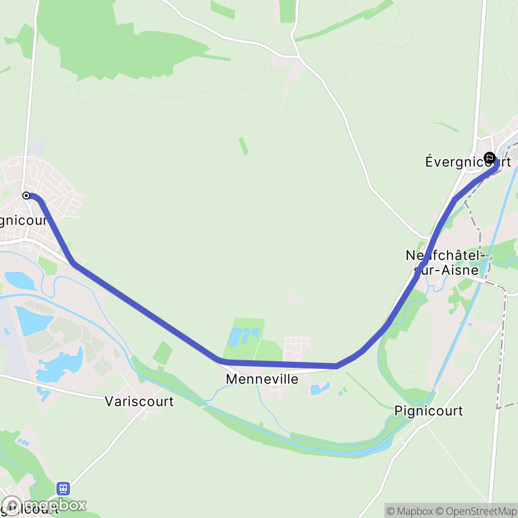 Villeneuve-sur-Aisne : carte du parcours de randonnée - France