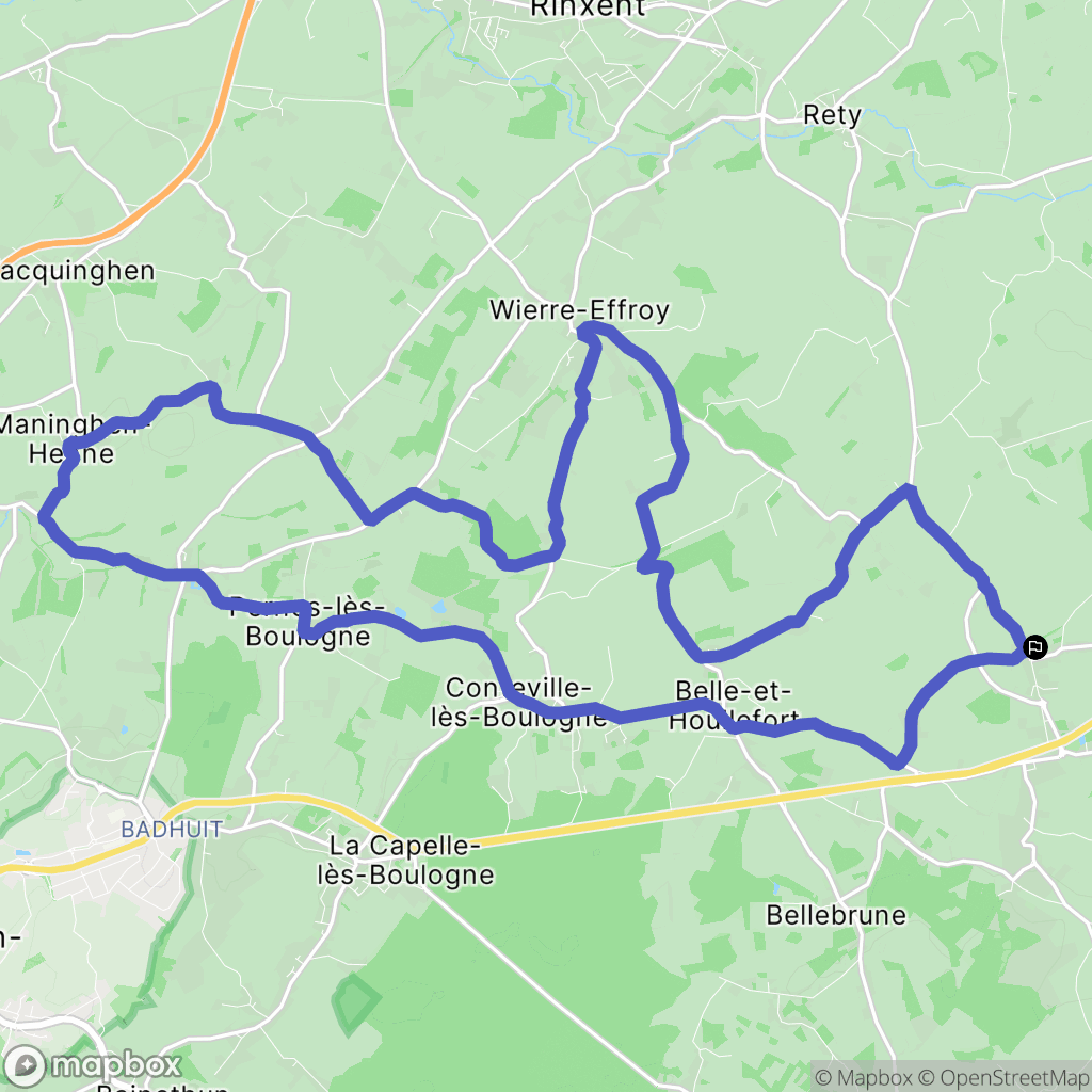 Le Wast : carte du parcours de randonnée - France