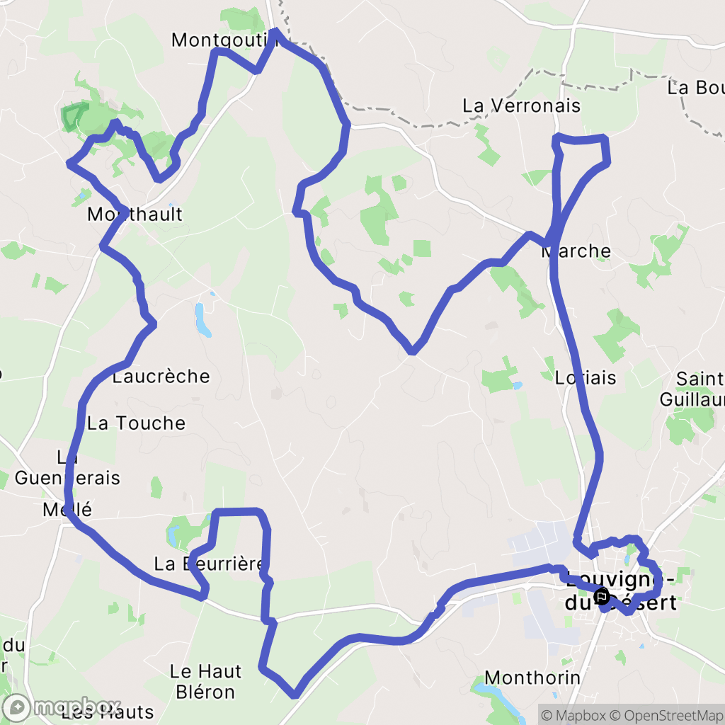 Louvigné-du-Désert : carte du parcours de randonnée - France