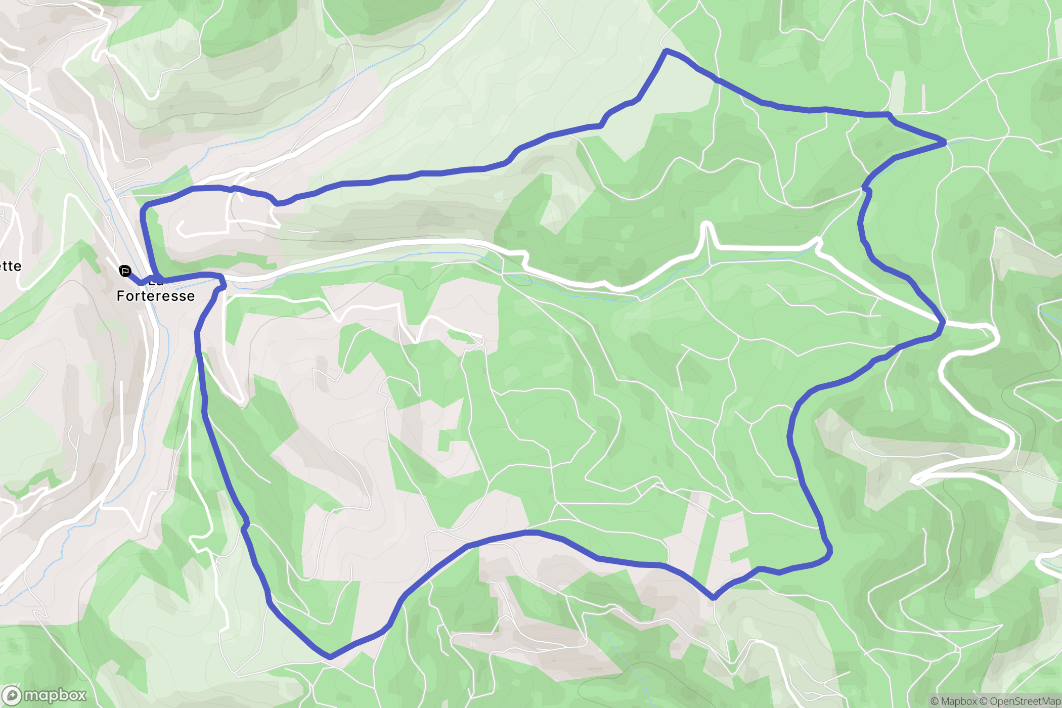 La Forteresse : carte du parcours de randonnée - France