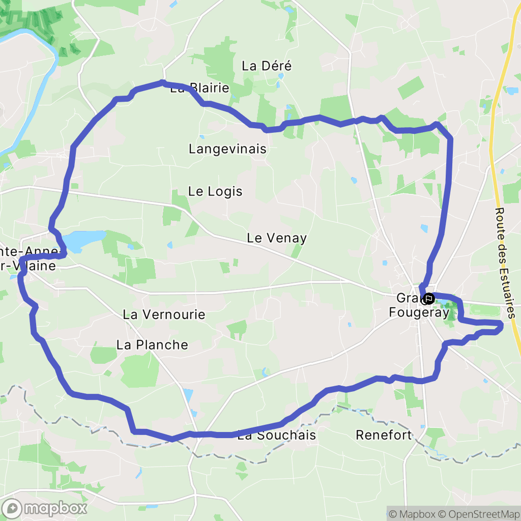 Grand-Fougeray : carte du parcours de randonnée - France
