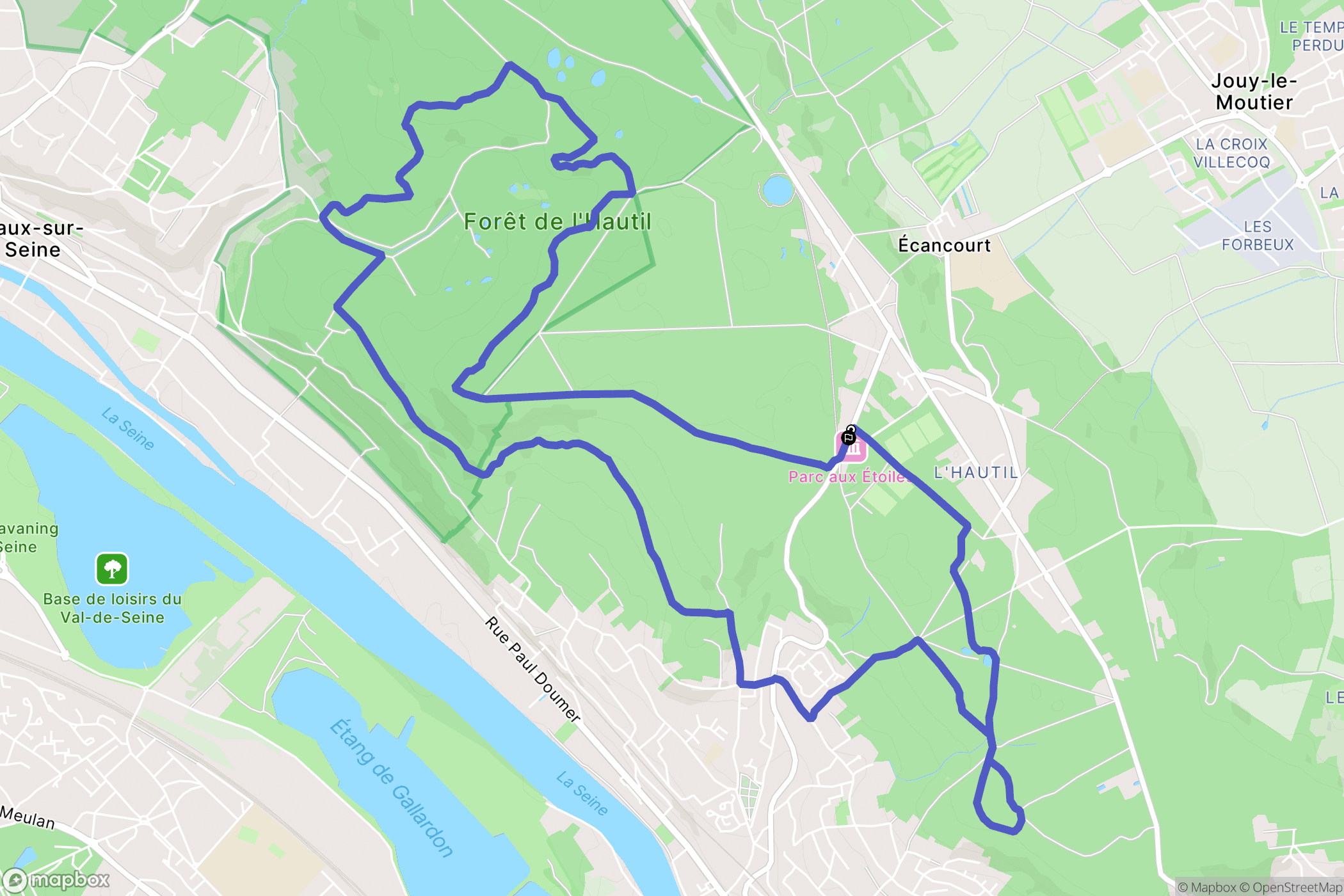 L'Hautil : carte du parcours de randonnée - France