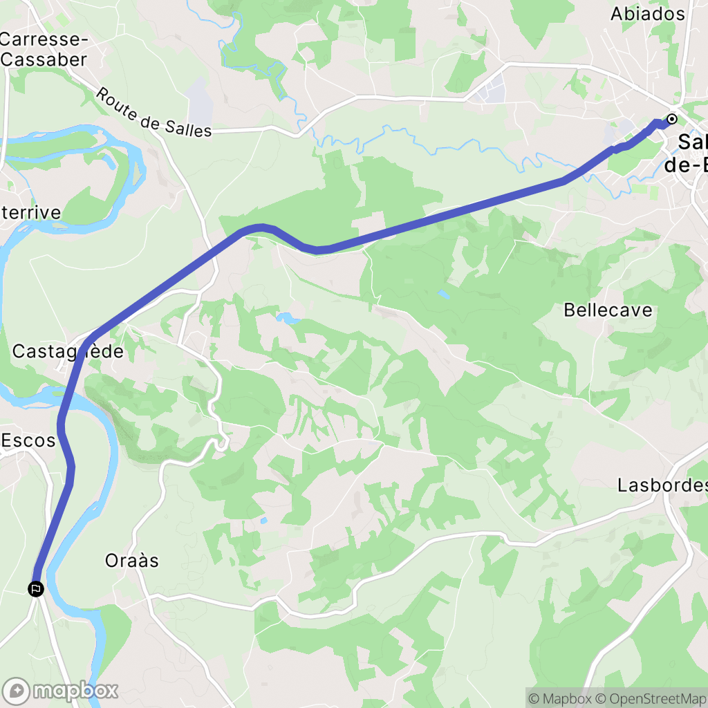 Salies-de-Béarn : carte du parcours de randonnée - France