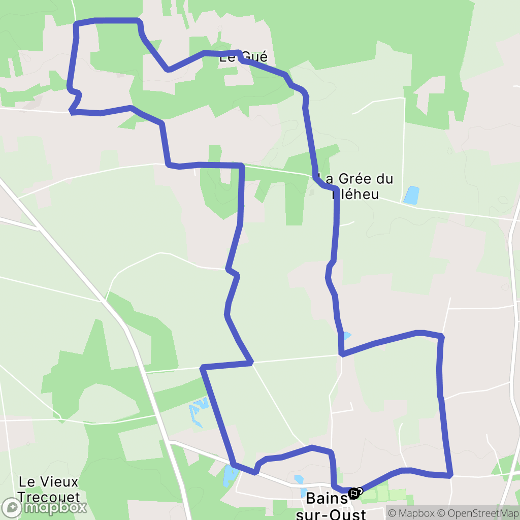 Bains-sur-Oust : carte du parcours de randonnée - France