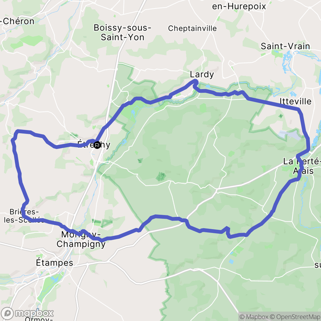 Etréchy : carte du parcours de randonnée - France