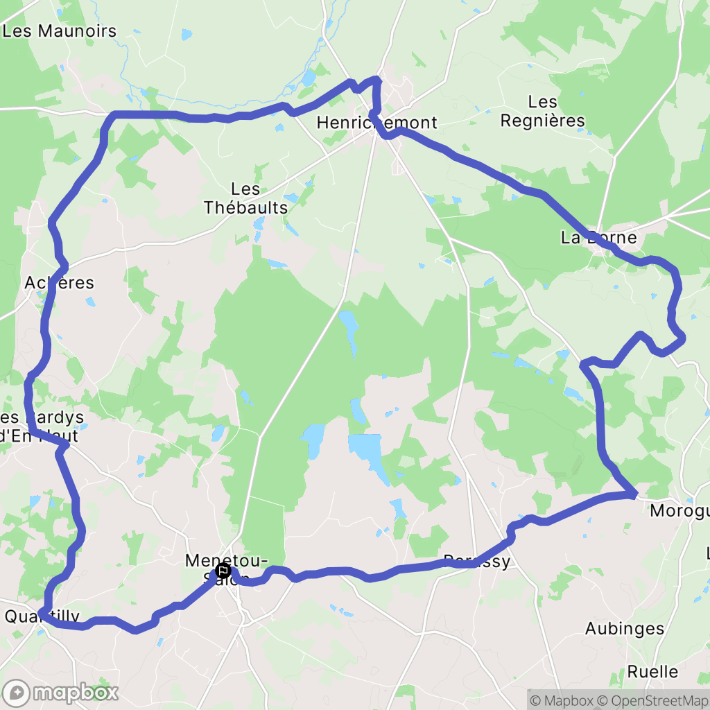 Menetou-Salon : carte du parcours de randonnée - France