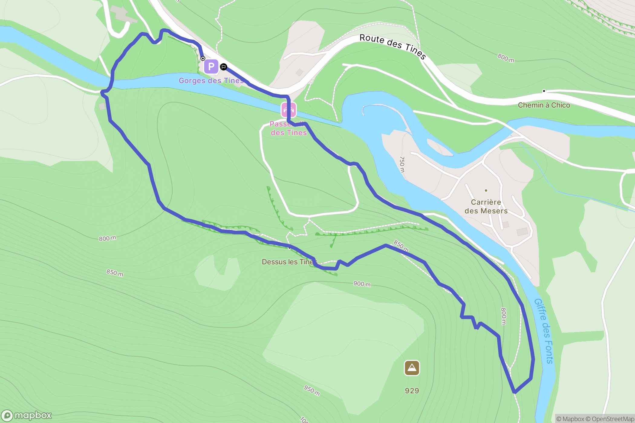 Sixt-Fer-à-Cheval : carte du parcours de randonnée - France