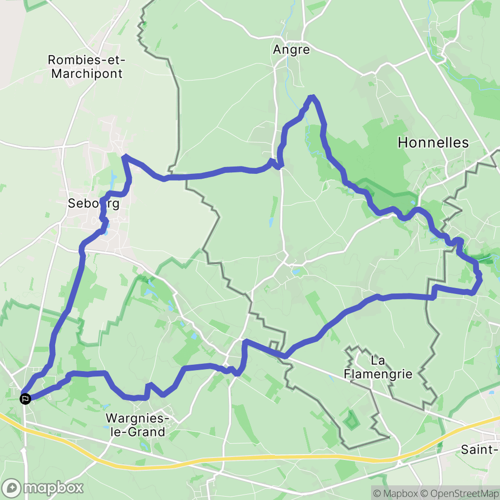 Jenlain : carte du parcours de randonnée - France