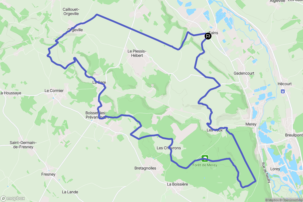 Fains : carte du parcours de randonnée - France