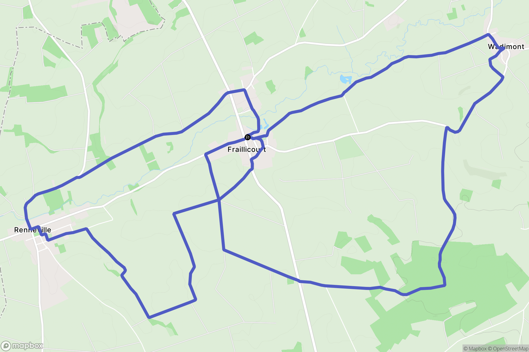 Fraillicourt : carte du parcours de randonnée - France