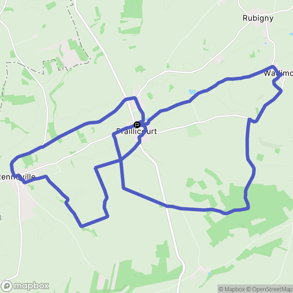 Fraillicourt : carte du parcours de randonnée - France