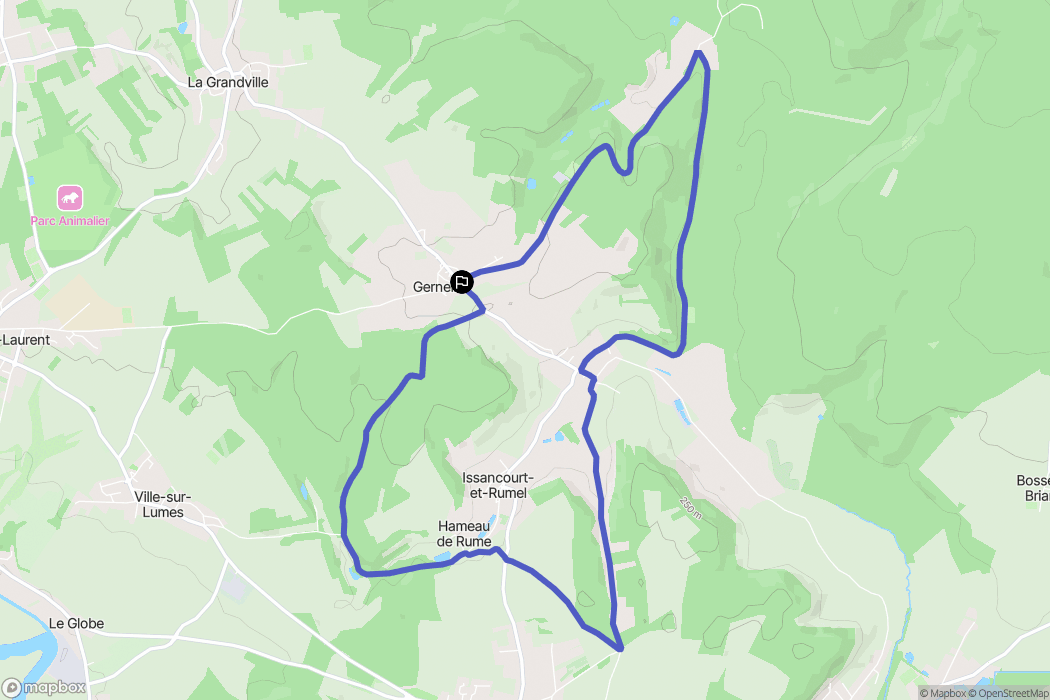 Gernelle : carte du parcours de randonnée - France