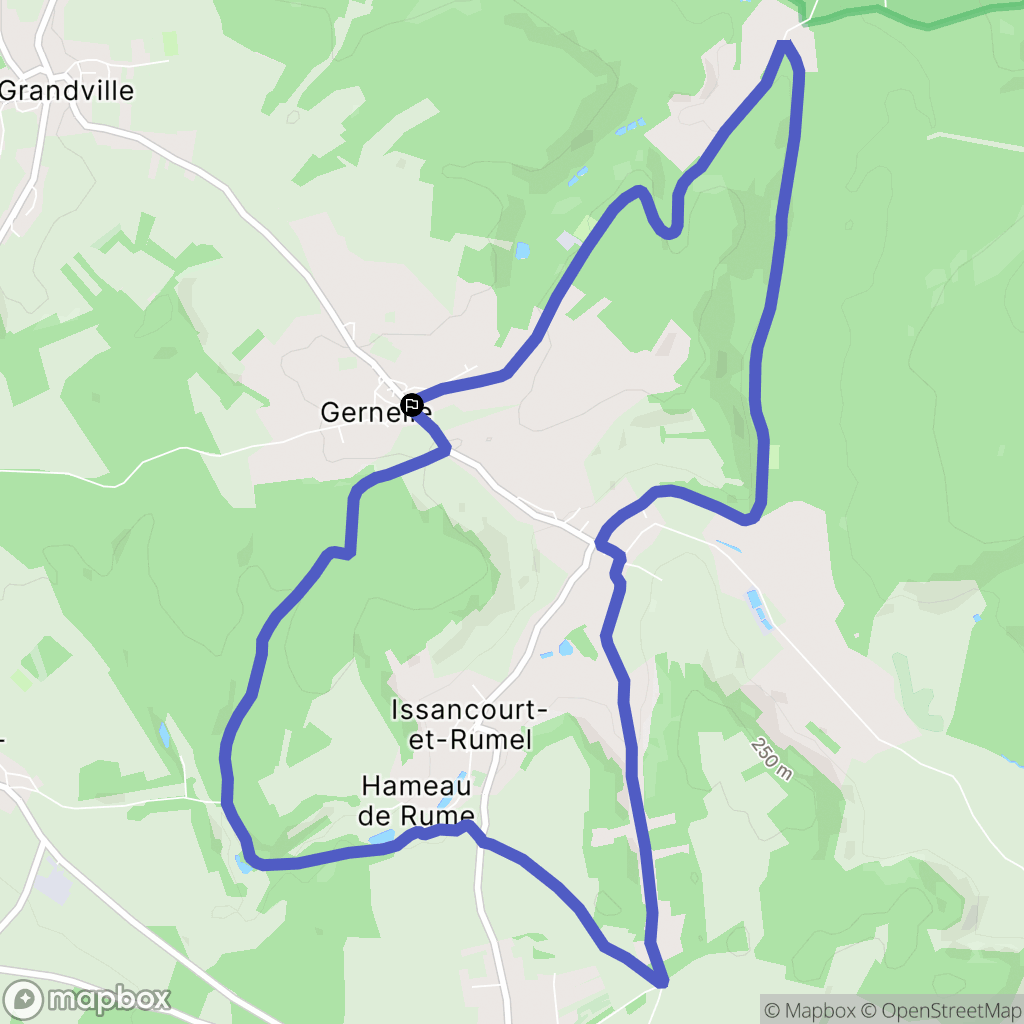Gernelle : carte du parcours de randonnée - France