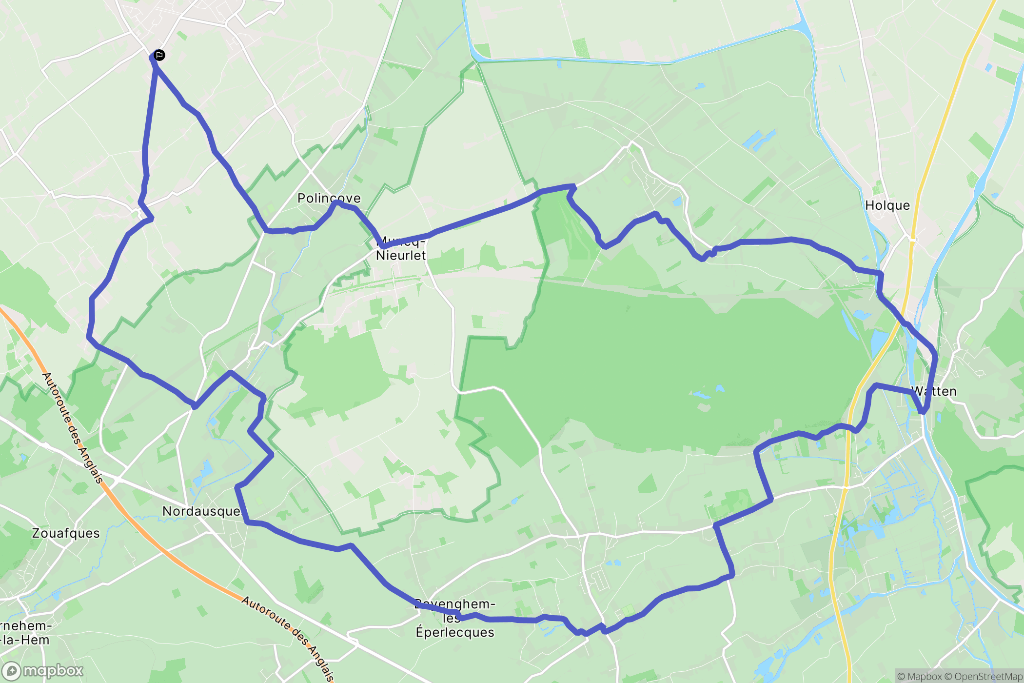 Audruicq : carte du parcours de randonnée - France