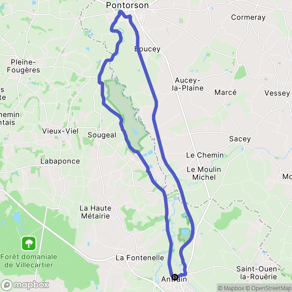 Antrain : carte du parcours de randonnée - France