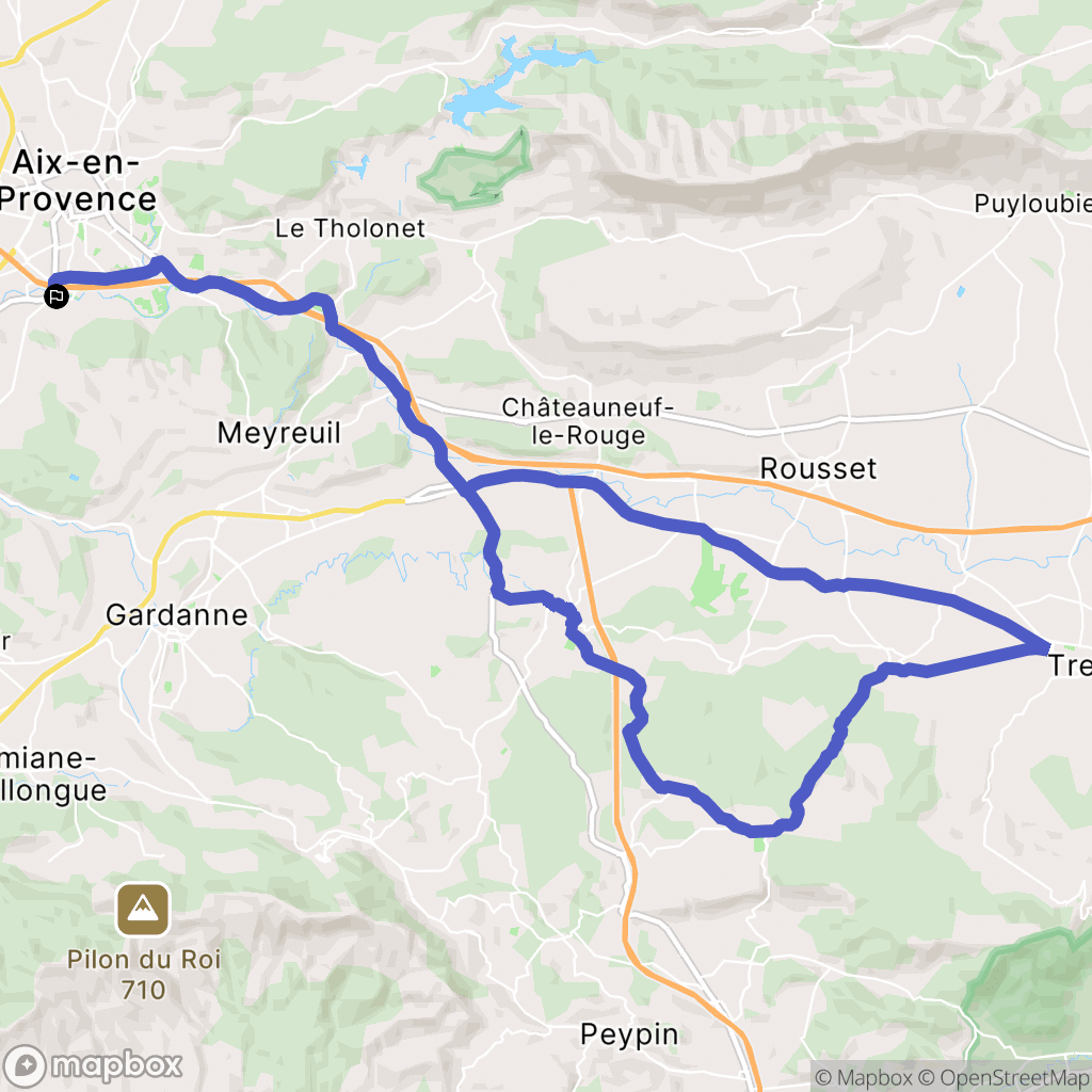 Aix-en-Provence : carte du parcours de randonnée - France