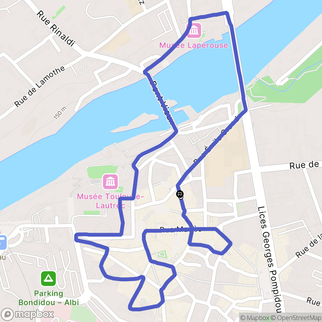 Albi : carte du parcours de randonnée - France