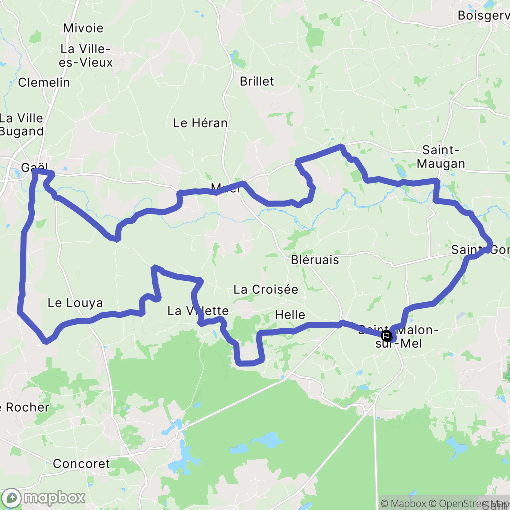 Saint-Malon-sur-Mel : carte du parcours de randonnée - France