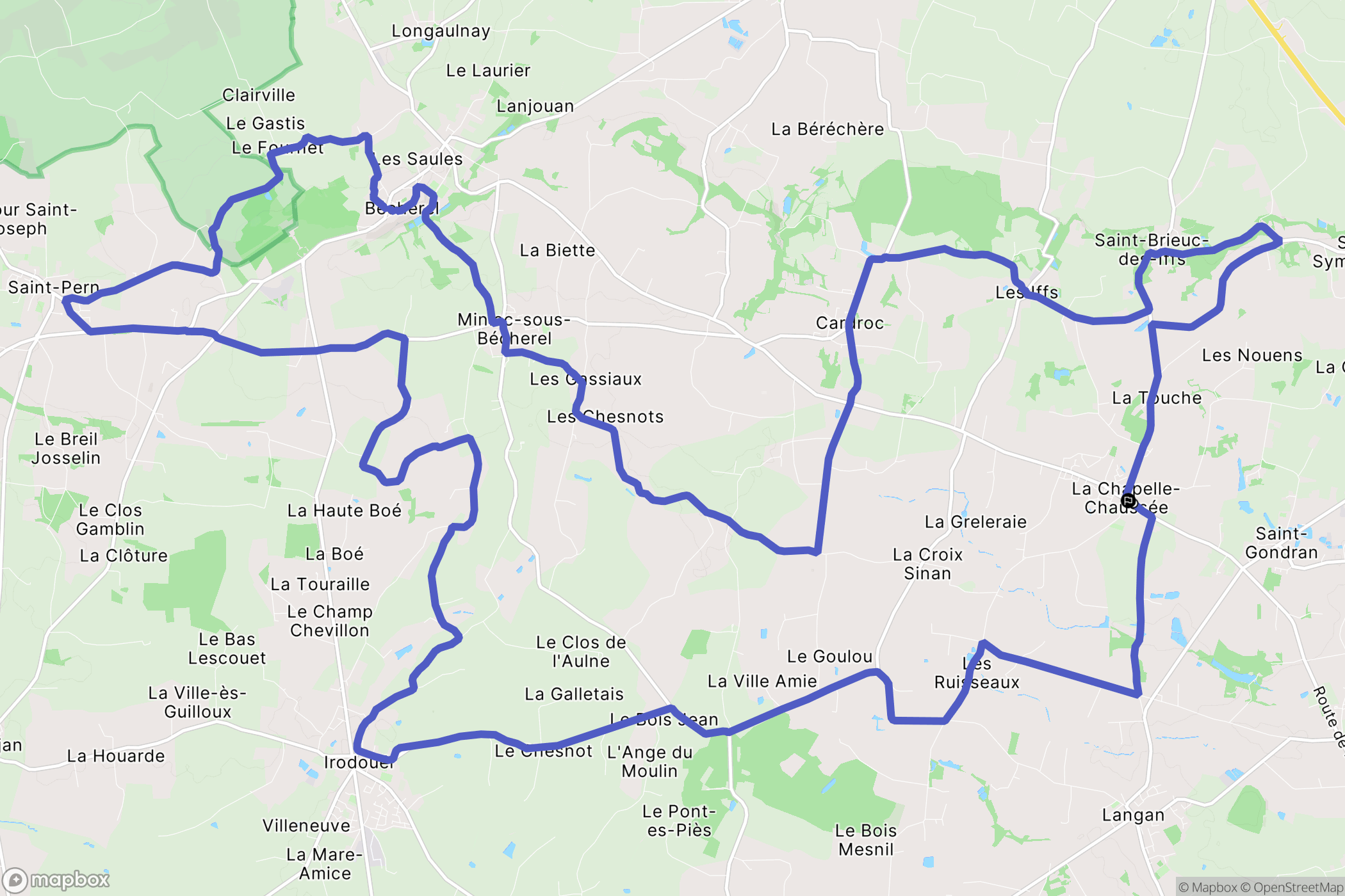 La Chapelle-Chaussée : carte du parcours de randonnée - France
