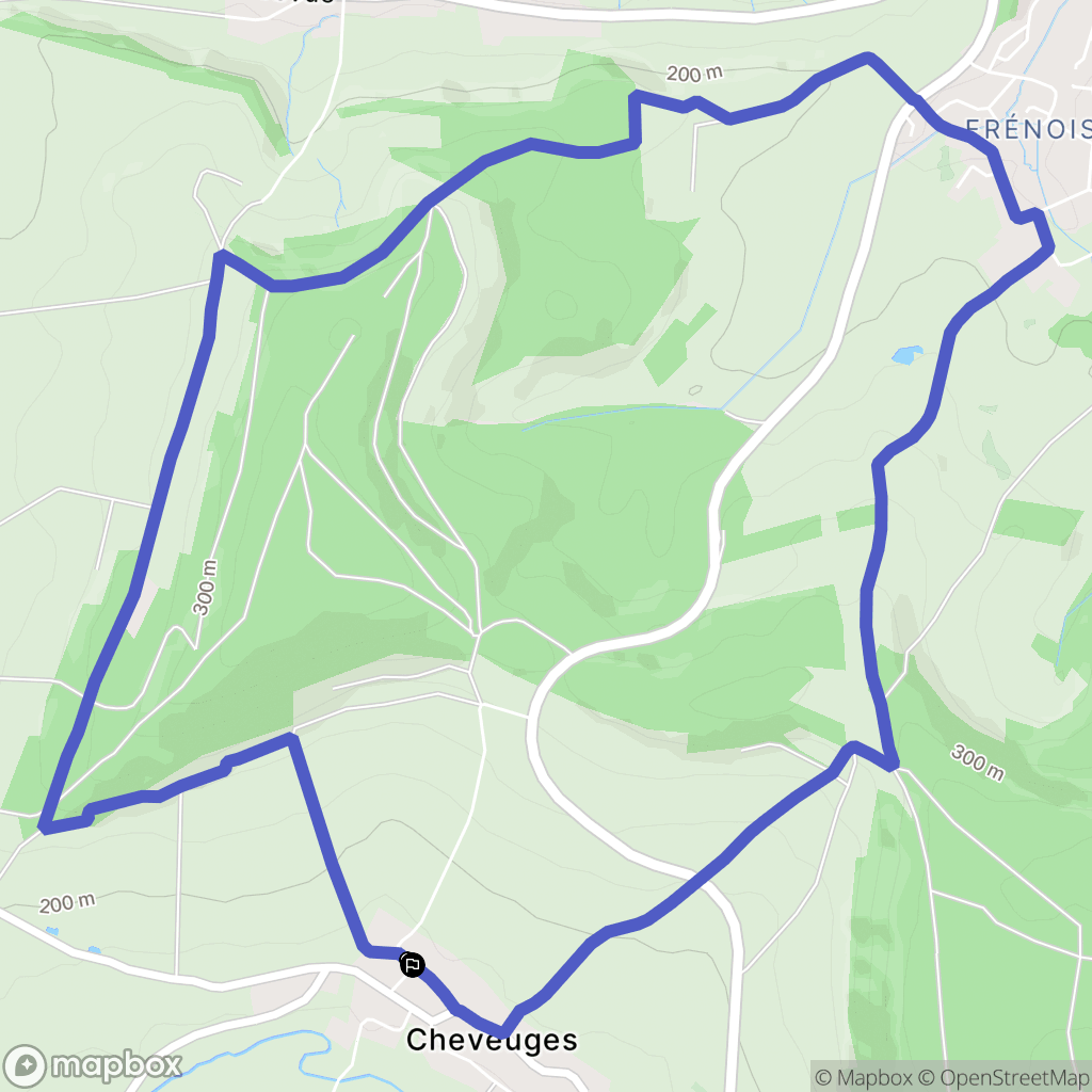 Cheveuges : carte du parcours de randonnée - France
