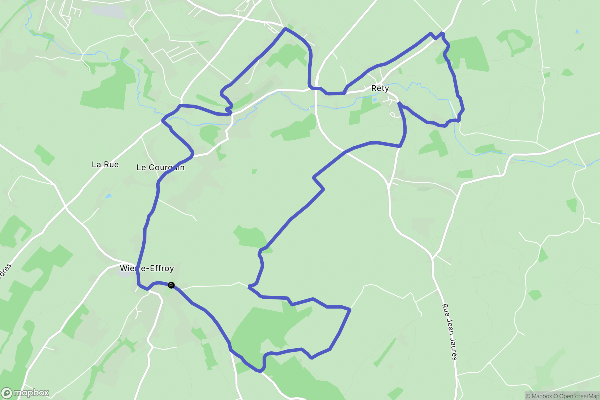 Wierre-Effroy : carte du parcours de randonnée - France