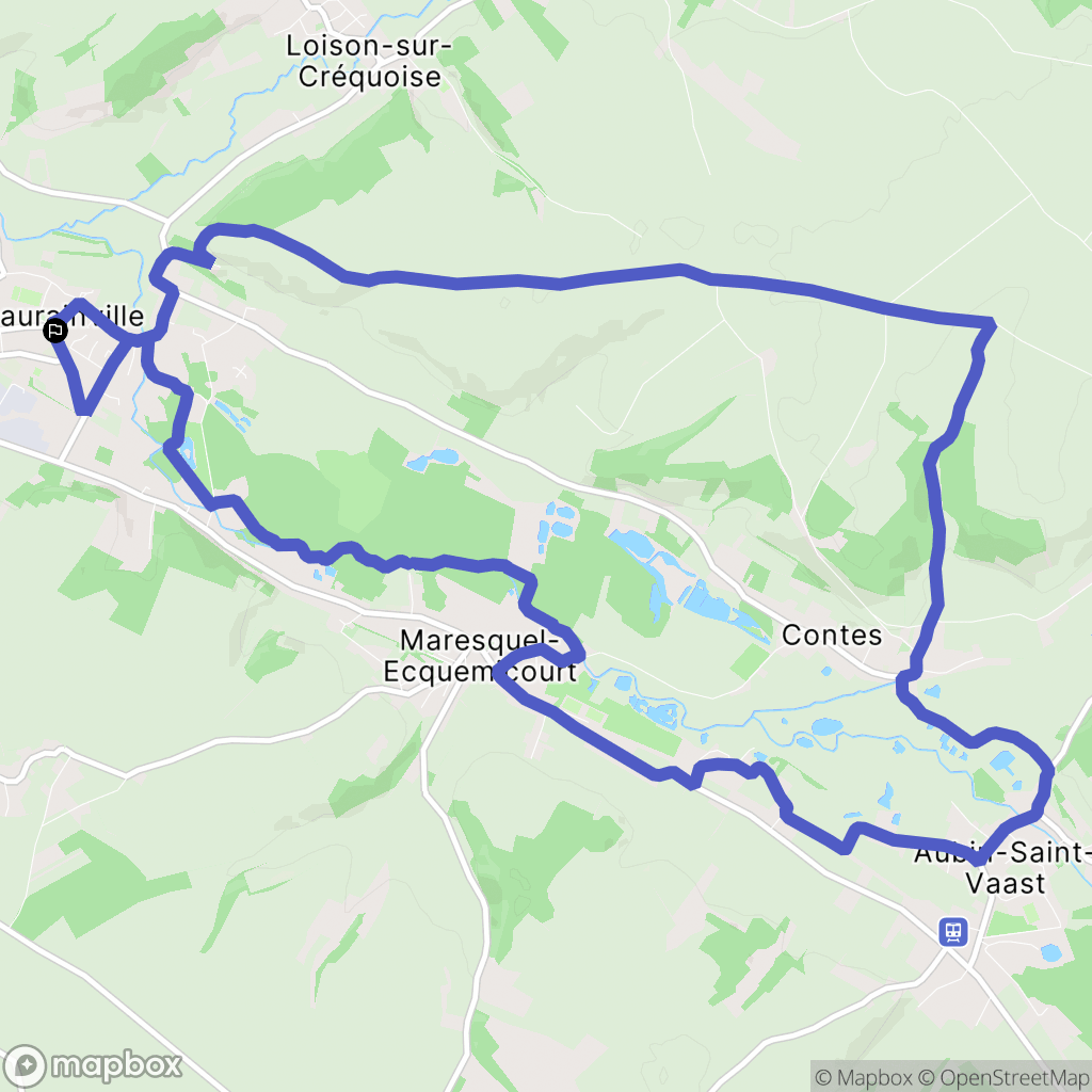 Beaurainville : carte du parcours de randonnée - France