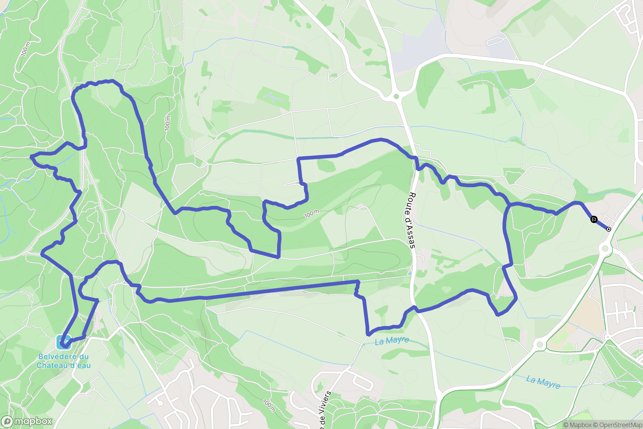 Teyran : carte du parcours de randonnée - France