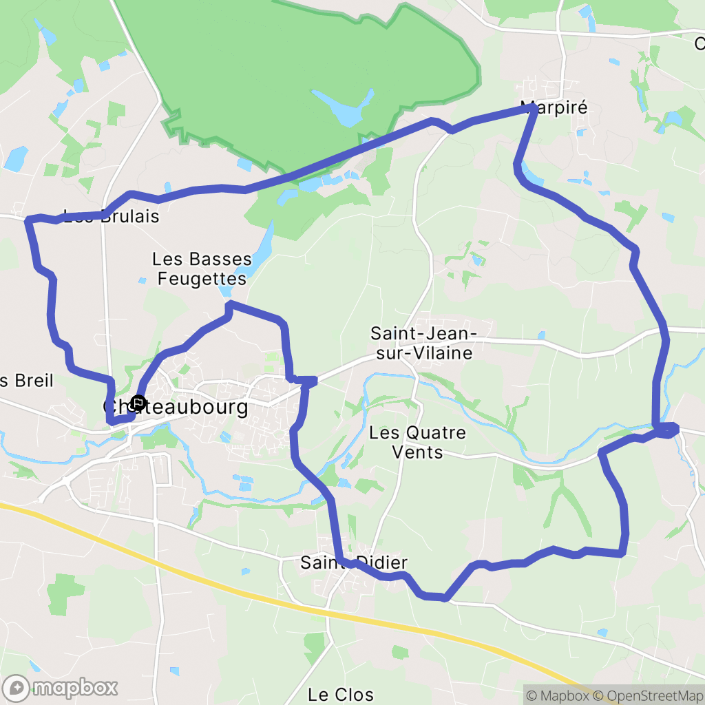Châteaubourg : carte du parcours de randonnée - France