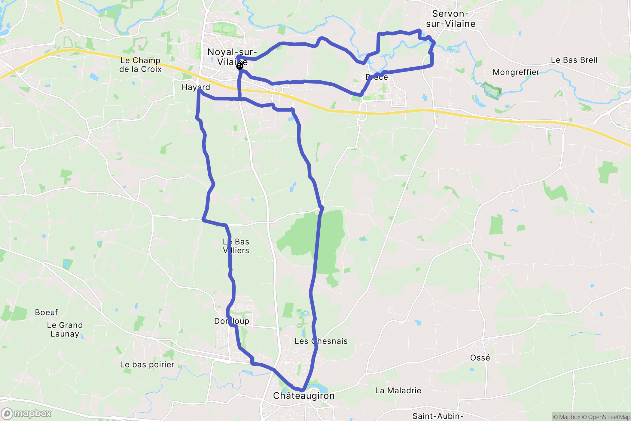 Noyal-sur-Vilaine : carte du parcours de randonnée - France