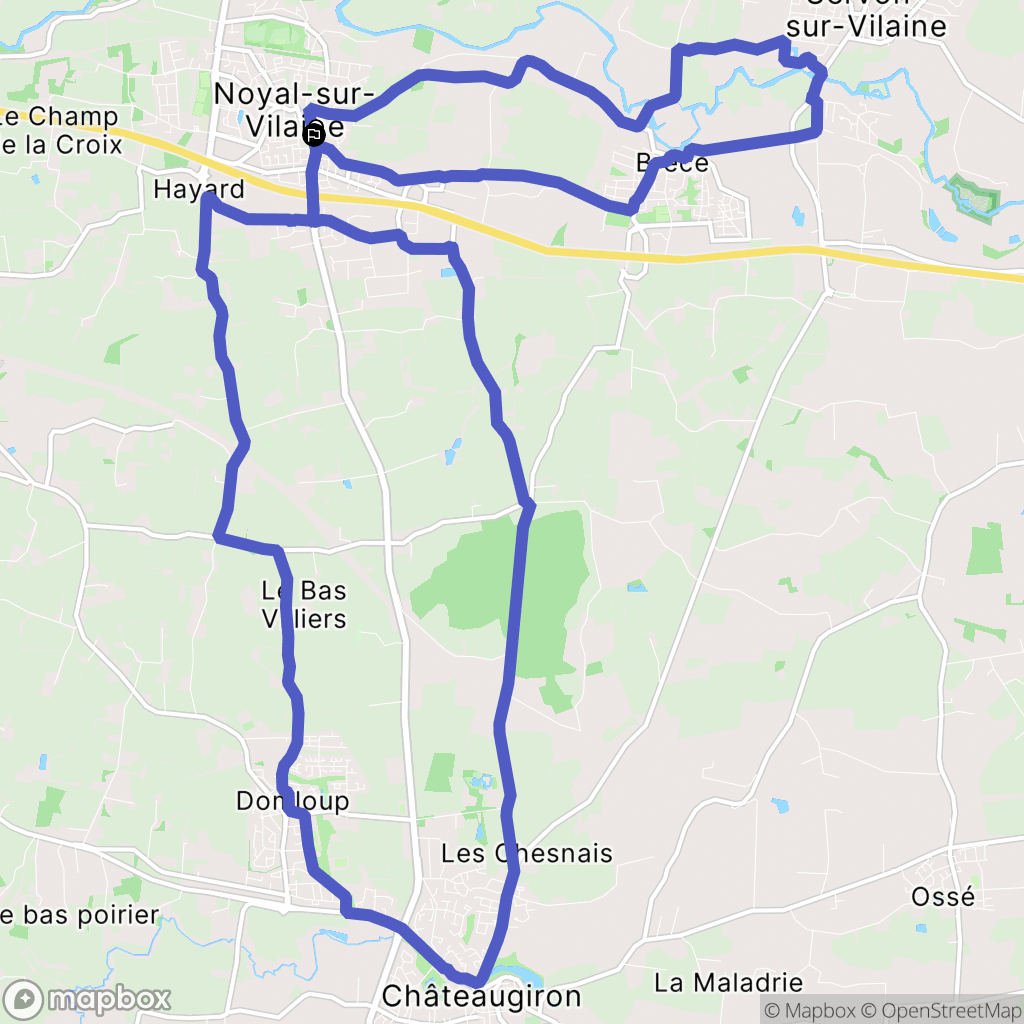 Noyal-sur-Vilaine : carte du parcours de randonnée - France