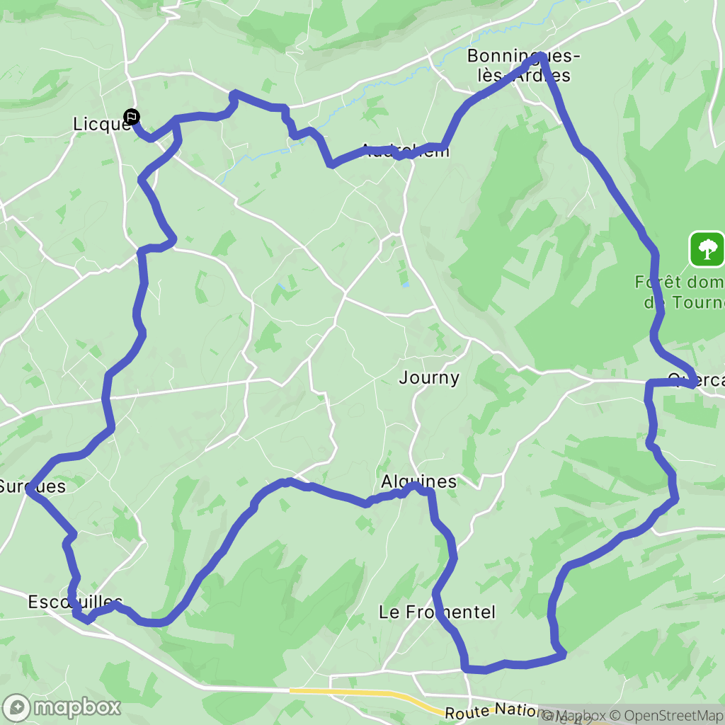 Licques : carte du parcours de randonnée - France