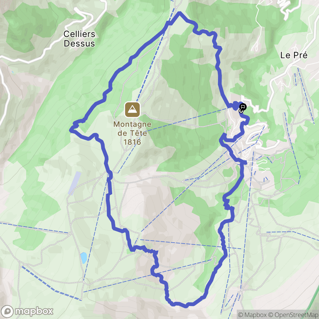 Les Avanchers-Valmorel : carte du parcours de randonnée - France
