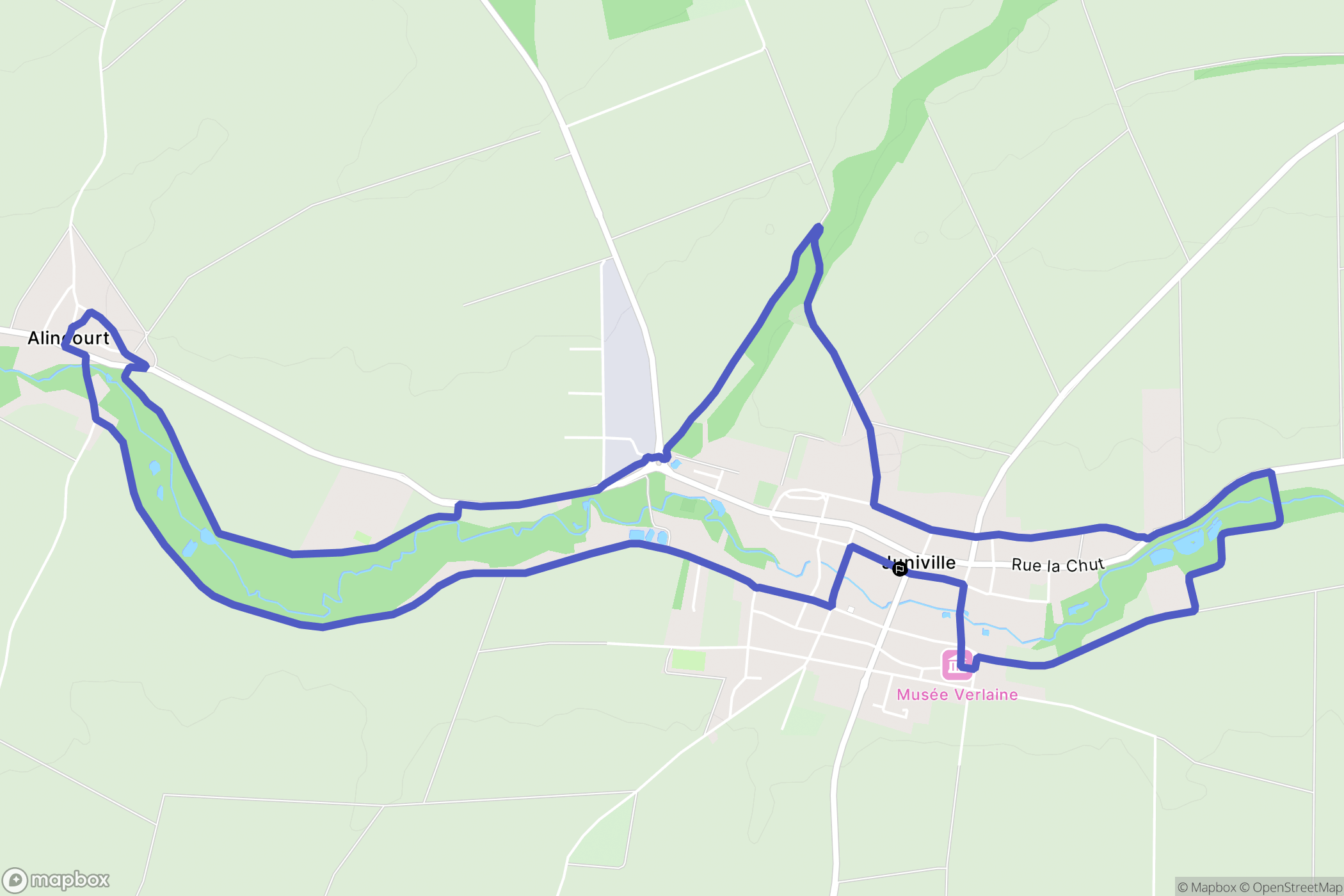Juniville : carte du parcours de randonnée - France