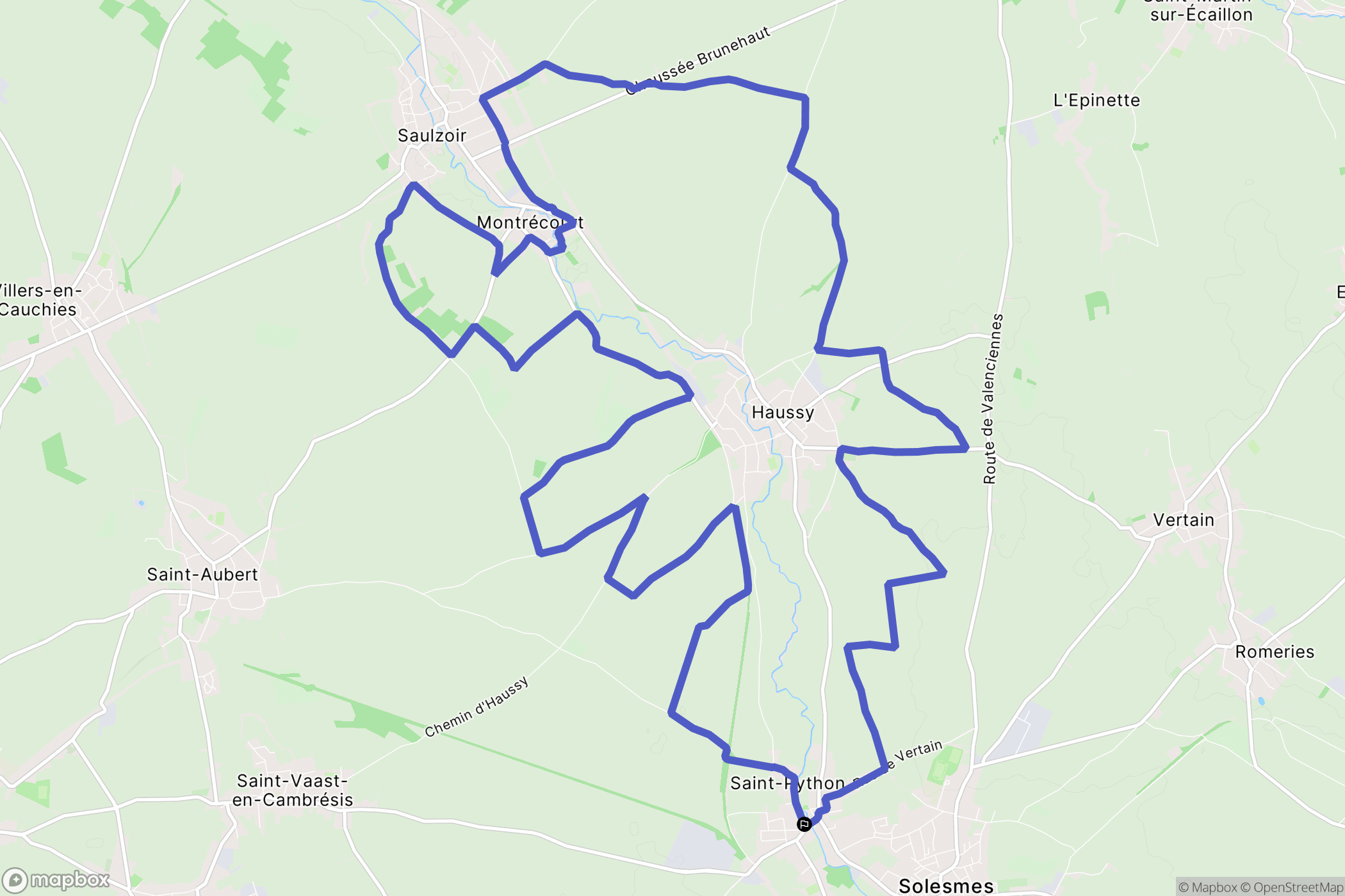 Saint-Python : carte du parcours de randonnée - France