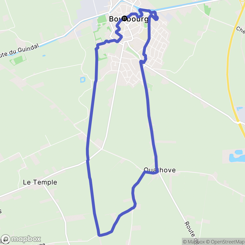 Bourbourg : carte du parcours de randonnée - France