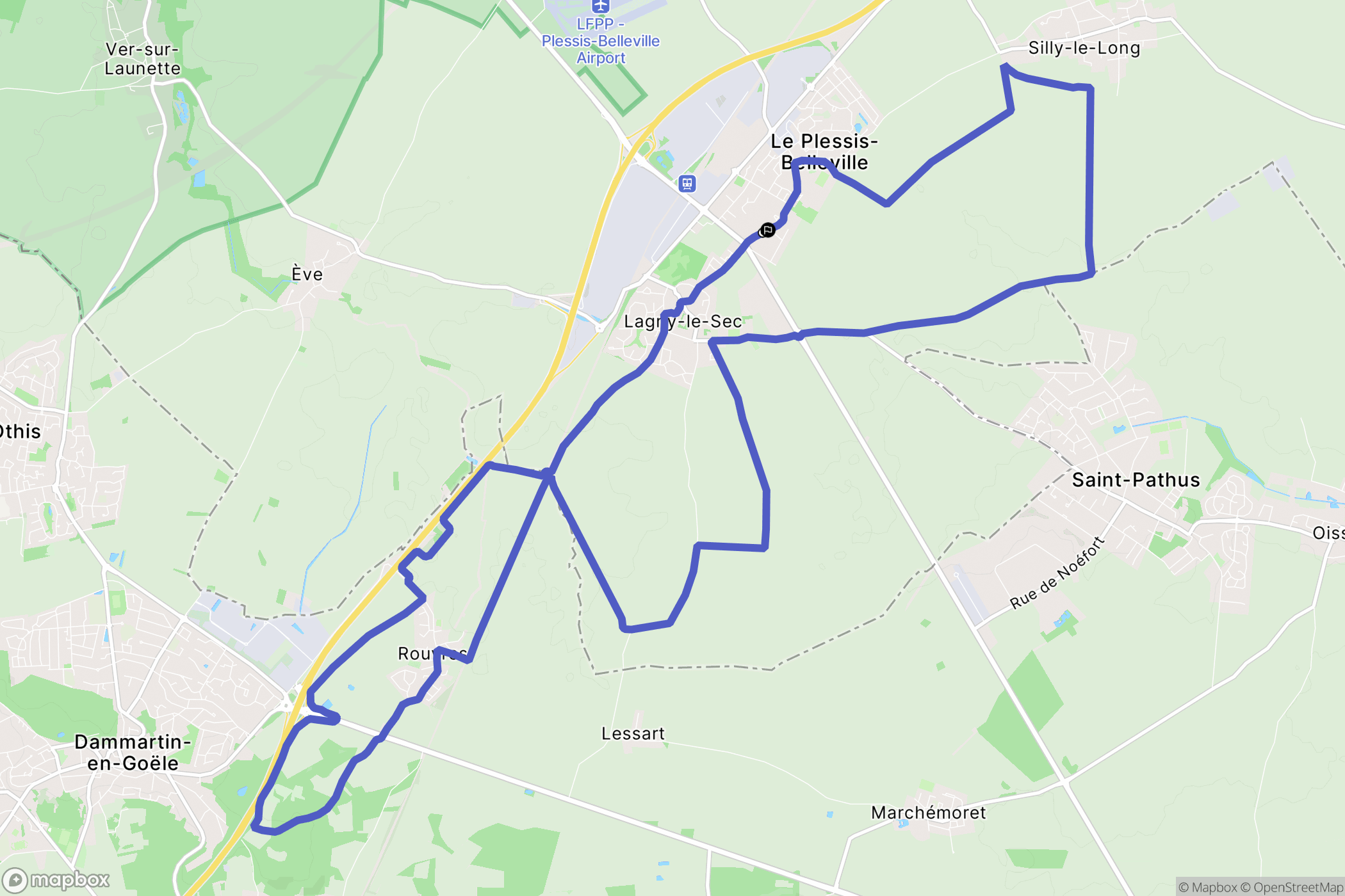 Le Plessis-Belleville : carte du parcours de randonnée - France
