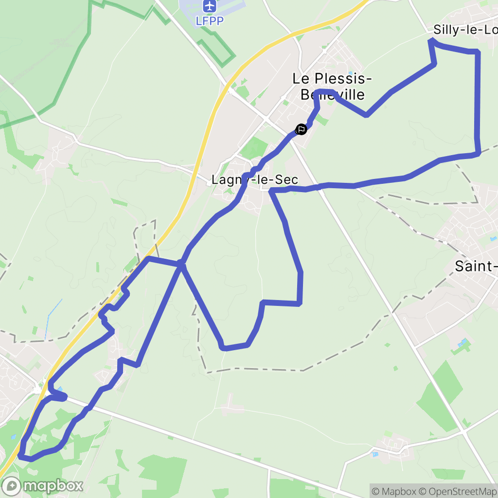 Le Plessis-Belleville : carte du parcours de randonnée - France